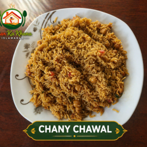 Homemade Chana Chawal with fresh salad rice meal in Islamabad