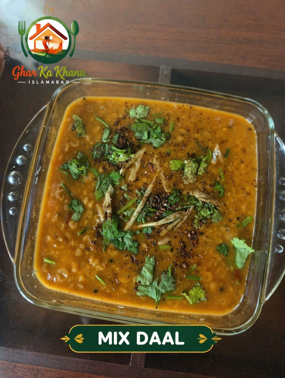 Homemade Mix Daal with fresh salad healthy meal in Islamabad